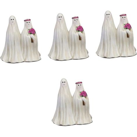 4 Pièces Veilleuse Forme de Couple de Fantômes Lampe de Table Mignonne pour Chambre Décoration pour Halloween Noël et Anniversaires Lumière Ambiance de Haute Qualité (1/5)