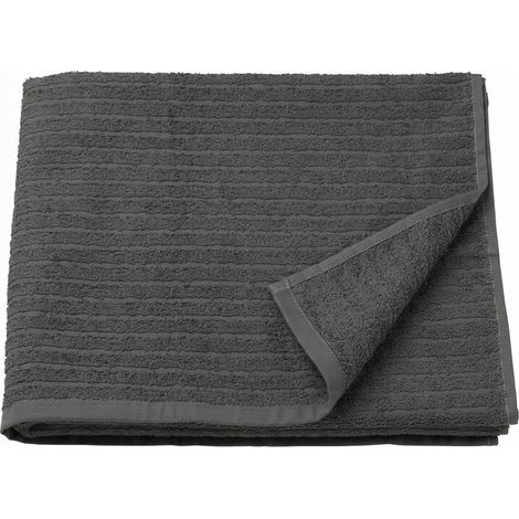 Serviette de bain IKEA VAGSJON gris foncé 100 % coton 70 x 140 cm graphite (1/5)