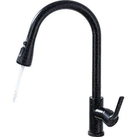 Grifo de cocina extraíble, con diversos tipos de rociado, fabricado en acero inoxidable, 04043PBWM Black Star (1/2)