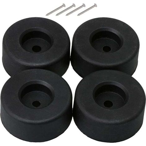 Ineasicer Lot de 20 pieds de meubles ronds en plastique noir 45 mm de diamètre 18 mm de diamètre 6 mm de diamètre (1/4)