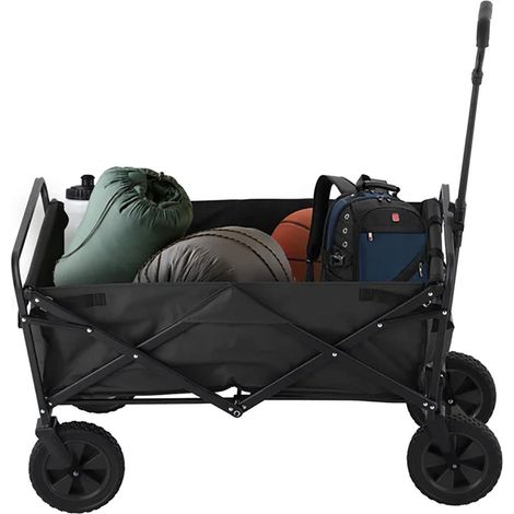 Neo Black Heavy Duty Large Capacity Foldable Collapsible Garden Trolley Cart Utility Wagon Truck Folding Wheelbarrow for Beach Gardening Outdoor Camping Shopping Fishing Festivals (1/5)