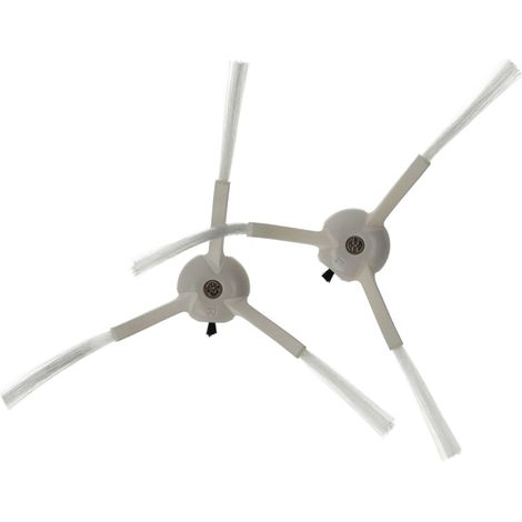 vhbw 2x cepillo lateral compatible con Laresar Mars01, L6 Nex, L6 Pro robot aspirador - Set cepillos, izquierda/derecha, blanco