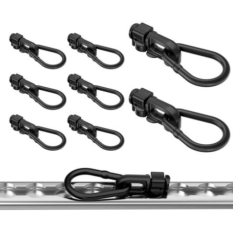 Sangles de serrage L-Track à double cosse avec anneau ovale, 2268kg de charge de rupture, 8 pièces