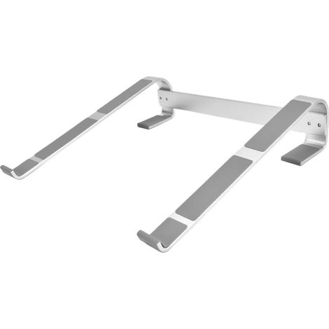 Support universel pour ordinateur portable, dissipation de chaleur, alliage d'aluminium, design ergonomique, rehausseur argenté (1/5)