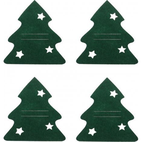 Set di 8 astucci per posate, porta posate con motivo natalizio, stoviglie, trendy, verdi, c (1/5)