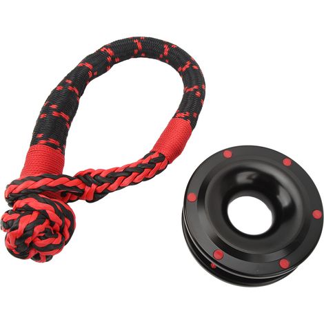 Élingue et Poulie de Récupération 22000lbs, Combo Anneau de Levage Souple pour 4x4, Remorque, Camion, SUV, Utilisation Tout-Terrain, Charge Lourde (1/5)