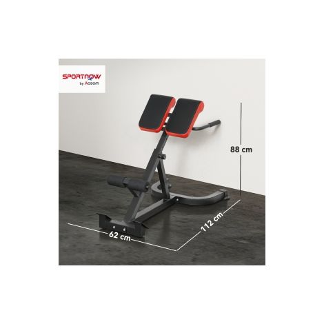 Banc de musculation rouge et noir en acier réglable avec poignées pour entraînement à domicile et salle de sport (1/5)