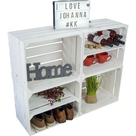 4er set Holzkisten Couchtisch Schuhregal Wohnwand Kistenregal Weinkisten Obstkisten (1/4)
