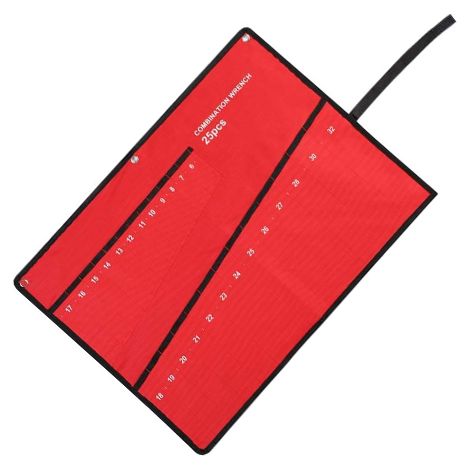 Sac à outils pour menuisiers bricoleurs pour clé, organisateur de rangement pour clé à molette multi-poches enroulable (25 poches) (1/5)