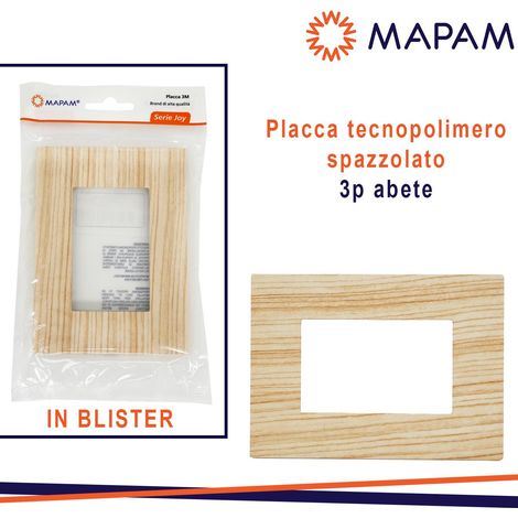 PLACCA TECNOPOLIMERO SPAZZOLATO 3P JOY ABETE BLISTER