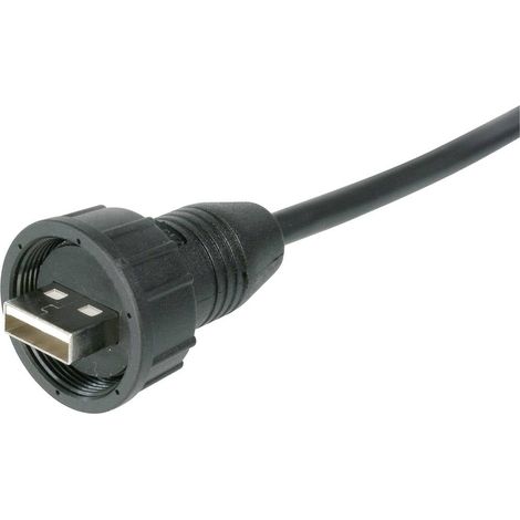 Connettore USB 2.0 - IP67 Spina dritta TC-A-KAB-USBA-MS-1M-203 Spina USB A con cavo da 1 m 1586511 TRU COMPONENTS Conte