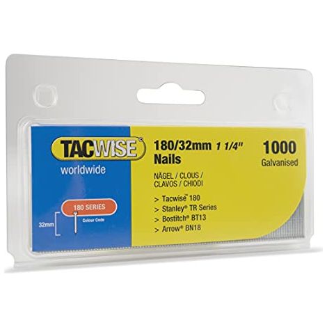Tacwise 0363 Chiodi Brad Galvanizzati Tipo 18G / 32 mm, Confezione da 1000