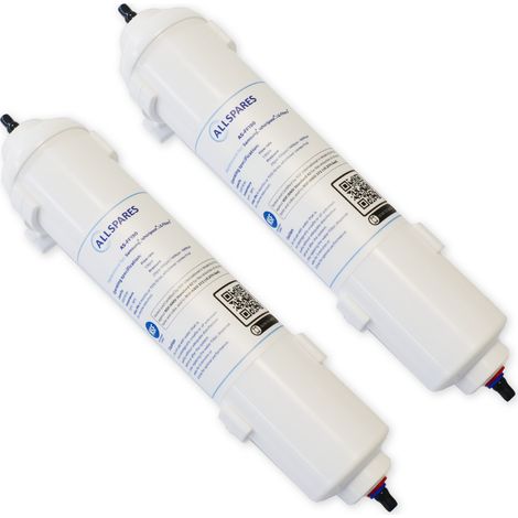 Filtro de agua AllSpares (2 uds.) para refrigeradores compatibles con Samsung DA29-10105J / HAFEX/EXP / EF-9603 / WSF-100, LG 5231JA2010B / ADQ73693903 / ADQ736939 y WPRO USC100 (1/3)