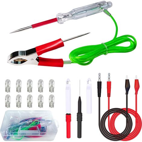 Kfz-Stromkreistester-Kit, Messleitungs-Kit, Prüflampe, 3–24 V Spannungsprüfer, Krokodilklemmen mit zwei Sonden, bidirektionaler Spannungstest für die Wartung von Niederspannungsstromkreisen (1/4)