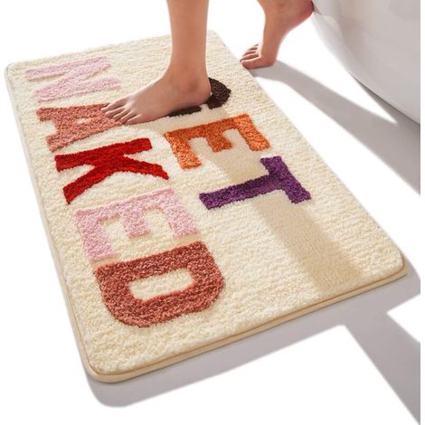 (500×800×30)Tapis de Salle de Bain Beige Multicolore Tapis de Bain antidérapant Lavable Tapis de Bain Amusant Tapis de Bain Doux en (1/5)