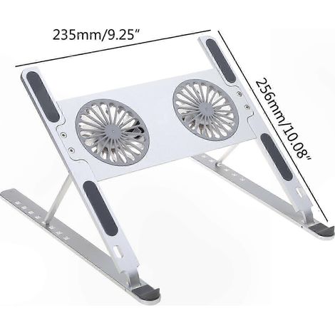 Support PC portable Boneruy avec 2 ventilateurs silencieux, support de refroidissement fin et pliable, élévateur rafraîchissant pour notebook et tablette (1/3)