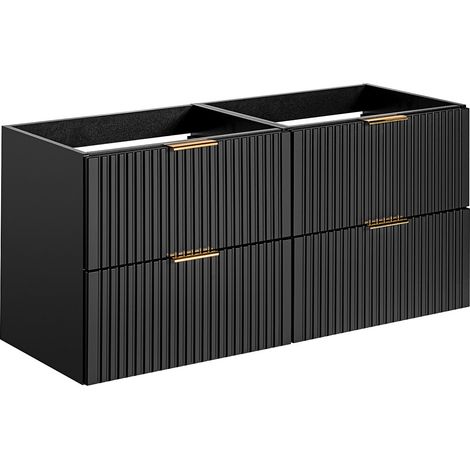 Mobile sotto lavabo scanalato L120 cm Nero - ZEVARA (1/4)