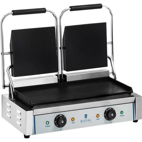 Parrilla de contacto, doble cara, superficie lisa, 3600 W, 230 V, Royal Catering (1/6)