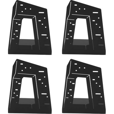 4-teiliges Set aus Metall-Buchstützen im architektonischen Stil, schlankes und klassisches Design mit abgerundeten Kanten und Schaumstoffpolstern fürs Büro (1/5)