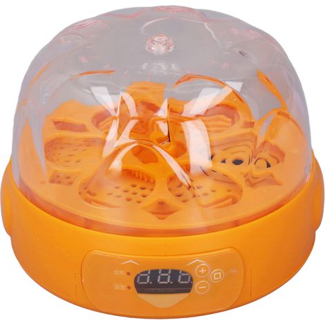 Incubateur à œufs 15 W, mini-incubateur numérique entièrement automatique pour 6 œufs, avec retourneur d'œufs automatique, pour poussins, canards et cailles. 100-240 V, prise européenne jaune. (1/5)