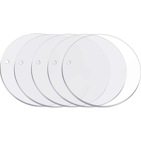 5 pièces Feuilles acryliques rondes, 20 20 cm, Plaque ronde acrylique transparente, Feuille acrylique ronde transparente, convient pour les projets de bricolage, les cadres photo,etc. (1/5)