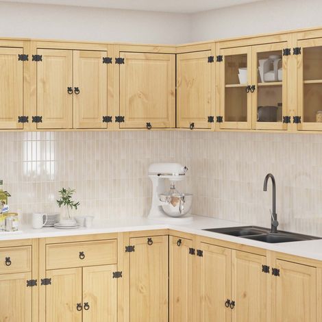 Schrank SKI Honigbraun 80 x 80 x 60 cm Massives Kiefernholz