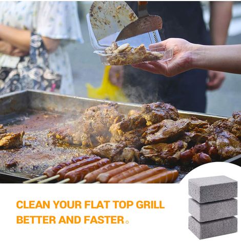 4 Pierres de Nettoyage Réutilisables pour Barbecue, Brique de Détartrage pour Grille, Élimination des Taches et Résidus (1/5)
