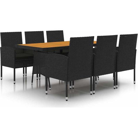 Maison Exclusive - Set da Pranzo per Esterni 7 pz in Polyrattan Nero (1/5)