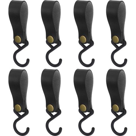 Lot de 8 crochets en plastique PU en forme de S - Crochets pour casseroles de camping - Crochets pour serviettes et manteaux de cuisine et de salle de bain - Décorations à suspendre à la ceinture - No (1/4)