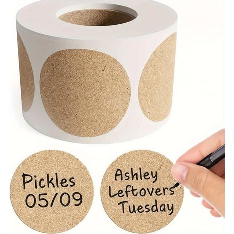Étiquettes autocollantes rondes - Non spécifié - 2pcs - Papier kraft - Personnalisées - Marron (1/4)