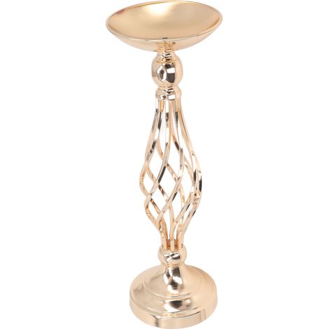 Chandelier de table décoratif en fer torsadé, porte-bougie, ornement décoratif pour mariage, doré S (1/5)