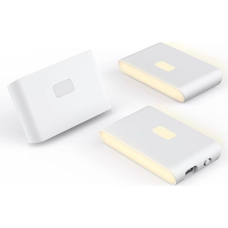 Veilleuses rechargeables avec détecteur de mouvement et fonction crépuscule à l'aube, éclairage d'escalier blanc chaud et doux, lot de 3 (1/5)