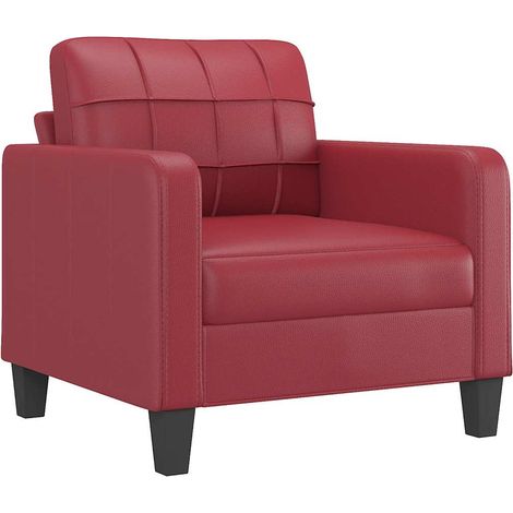 Fauteuil de Salon,Chaise,Fauteuil Rouge bordeaux 60 cm Similicuir CFW445716 (1/5)