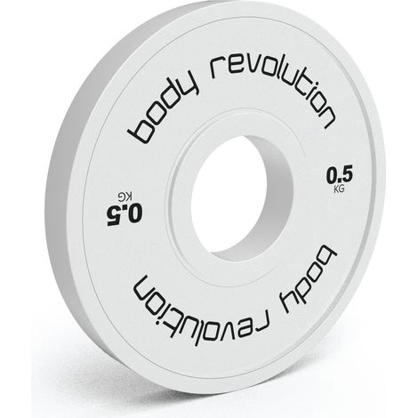 2× 0,5 kg Body Revolution Scheiben, 1 kg gesamt, 50 mm.
