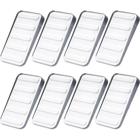 Lot de 8 cales en plastique - 5 x 3 cm - Transparentes - Antidérapantes - Pour sols, portes, fenêtres, verre, tables, armoires (1/4)