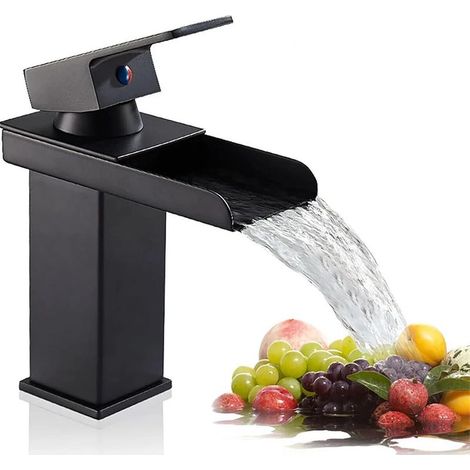 Einhebel-Waschtischarmatur, Waschtischarmatur mit einstellbarem Warm- und Kaltwasser, verchromte Waschtischarmatur, modernes Design und einfache Installation (Standard) (1/5)