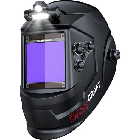 Casque de soudage, à teinte automatique, lumière LED, D