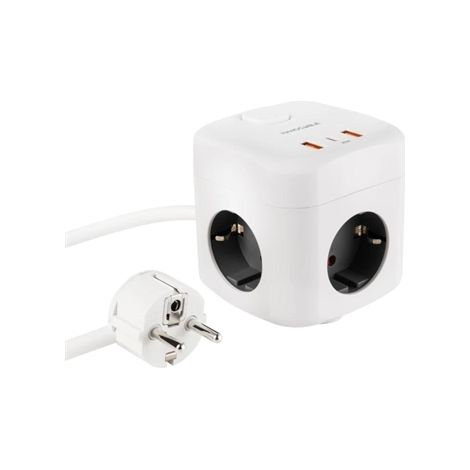 Nanocable Base de enchufe con 3 USB c/ interruptor