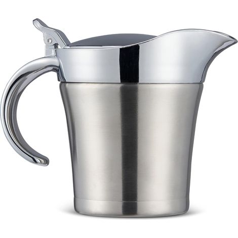 Saucière en acier inoxydable de haute qualité avec couvercle à charnière et emballage cadeau (450 ml) - Isolation à double paroi - Parfaite pour les dîners, les restaurants, les fêtes et Noël. (1/5)