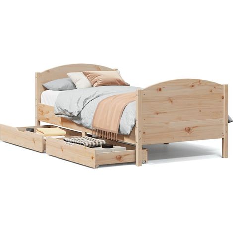 Maison Exclusive - Cadre de lit sans matelas 75x190 cm bois de pin massif (1/5)