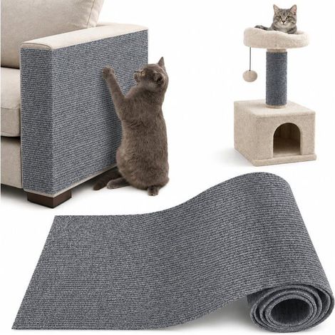 Griffoir Chat Canapé,Protection Canape Chat Anti Griffe 100x30cm,Griffoir pour,Facile à Couper,Meubles,Murs,Sisal et Moquette(Gris (1/5)