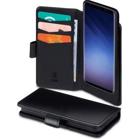Etui portefeuille 2 en 1 pour samsung galaxy s23 ultra - noir