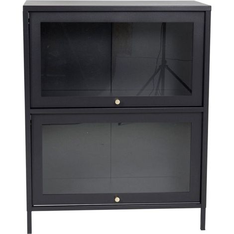 Vitrine 2 Portes "Bakal" 100cm Noir (1/5)
