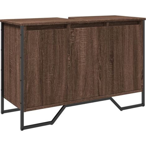 Maison Exclusive - Waschbeckenunterschrank Braun Eichen-Optik 91x