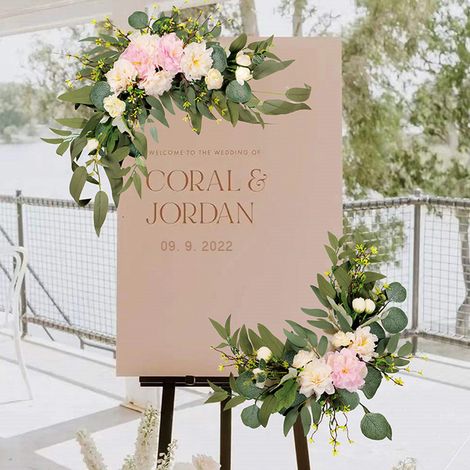 Fleurs Artificielles pour Arche de Mariage - Bouquet de Bienvenue Fait Main - Décoration Florale Fausse