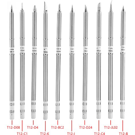 Pointes de fer à souder série T12, outil de soudage de remplacement pour Station de retouche FX-951, 10 pièces (1/5)
