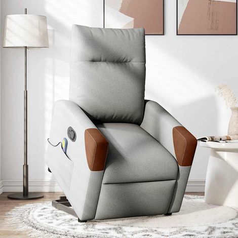 Maison Exclusive - Massagesessel mit Aufstehhilfe Wolkengrau Stof