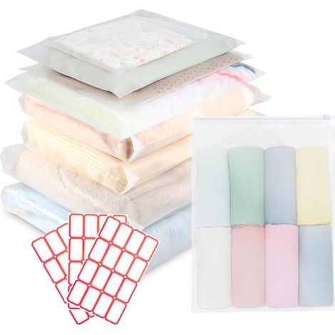 40 Sachets Plastiques Givrés Refermables 20×30 cm – Sacs Zip Mat avec Fermeture Zippée, Pochettes de Rangement Ziplock Bag pour Vêtements, Produits Cosmétiques, Chaussures et Bagages (1/5)