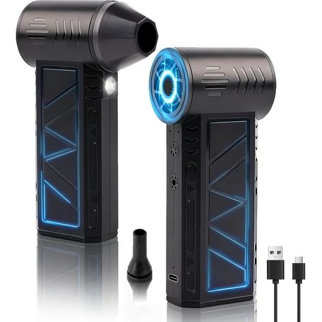 Souffleur de poussière électrique 2 en 1, souffleur d'air électrique à 4 vitesses (110 000 tr/min), mini-souffleur à batterie, souffleur d'air comprimé avec affichage numérique pour ordinateurs (1/5)