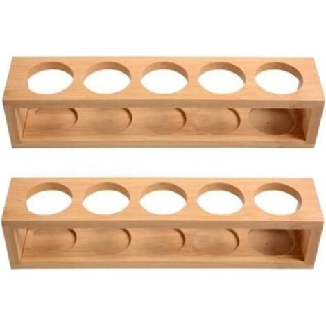 2-Part Essential Oil Storage Shelf, Natural Bamboo, 1-Tier Tabletop Stand, Fits 15ml Bottles, 10ml Bottles and 5ml Bottles (1/5)